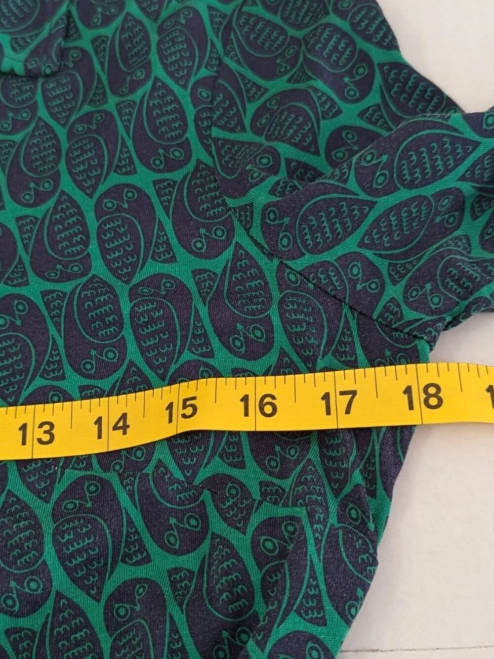 BODEN Laura Jersey Midi Shirt Dress Green Navy Owl Pattern Long Sleeve 8R NWOT - Picture 10 of 12
